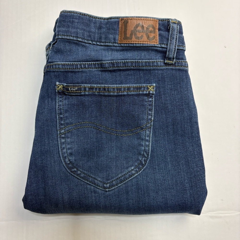 Lee Women Size 12 Jeans Bootcut Blue Denim Cotton Blend Mid Rise 101CMVEW9